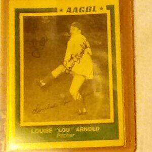 *AAGBL* 41. Louise Lue Arnold 'Pitcher' South Bend Blue Sox 1948-52/43-54 autogr